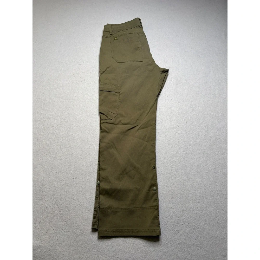 Prana Pants Mens‎ Medium Green Zion Hiking Cargo Integrated Belt Stretch